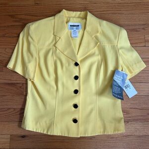 NEW Vintage Dani Max Yellow Women's Buttoned Blouse Size 8
